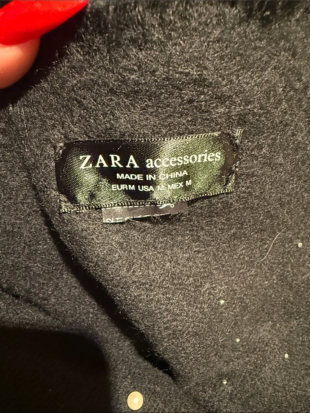 Zara Black Pearl-Embellished Scarf